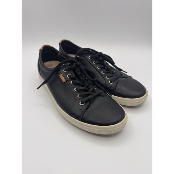 Ecco Sneakers Soft 7 Low Womens Size 9-9.5 Black Casual Walking Lace Up Shoes - Picture 3 of 16